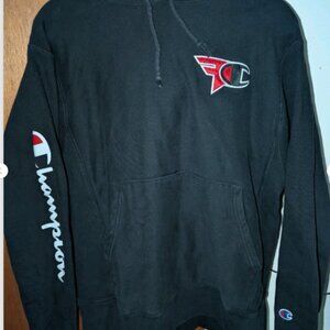 Champion X FaZe Clan Mens Medium Black Pullover Gamer Rare Reverse Weave Hoodie